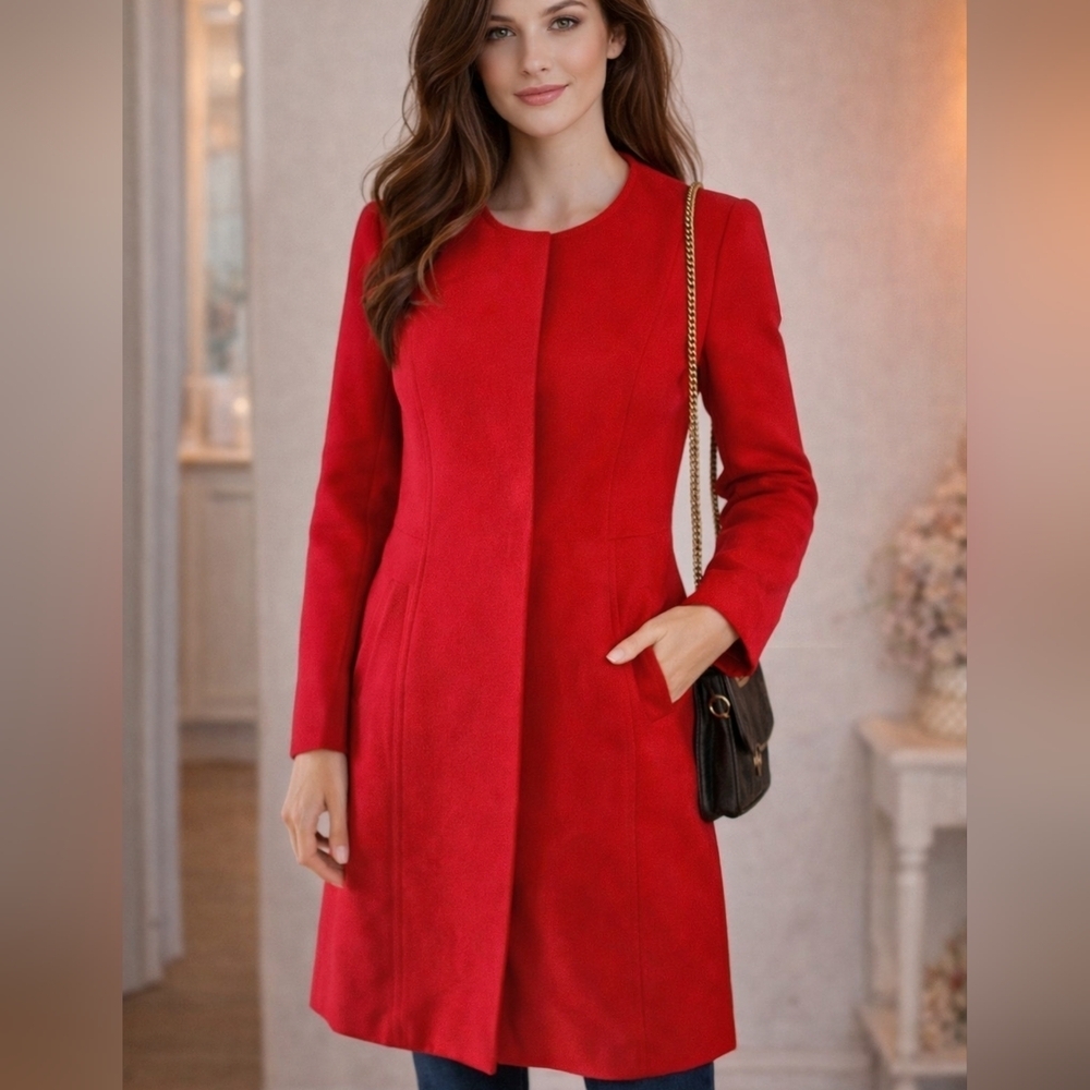 Chicos Drama Ottoman Jacket Red Women's Coat